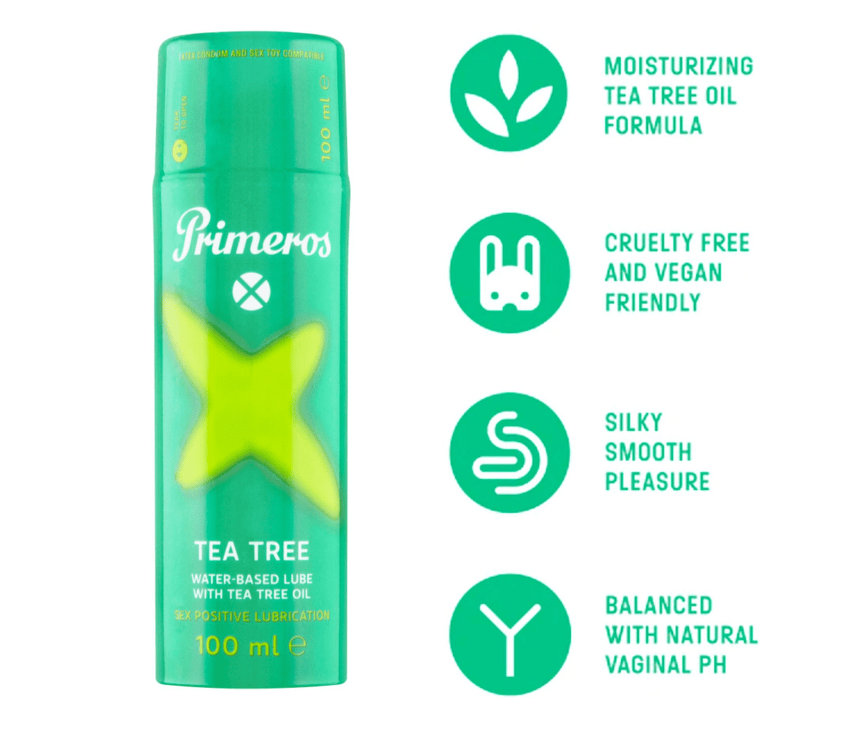 AKCE 1+1 ZDARMA Primeros Tea Tree Vegan Lubrikant S Výtažkem Z Čajovníku Australského 2x100ml