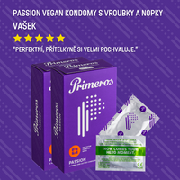 AKCE 1+1 ZDARMA Primeros Passion Vegan Kondomy S Vroubky A Nopky 2x12