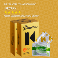 AKCE 1+1 ZDARMA Primeros The King Vegan Extra Velké Kondomy 2x12
